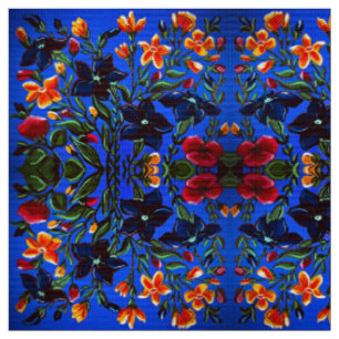 Navy and Red Fall Porch Fabric