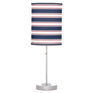 Navy and Red Nautical Stripe Table Lamp