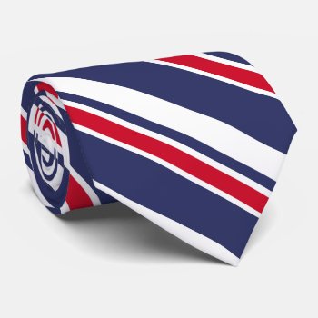 Navy And Red Nautical Stripes Tie by DP_Holidays at Zazzle