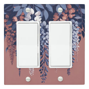 Navy and Rose Wisteria Elegance Light Switch Cover