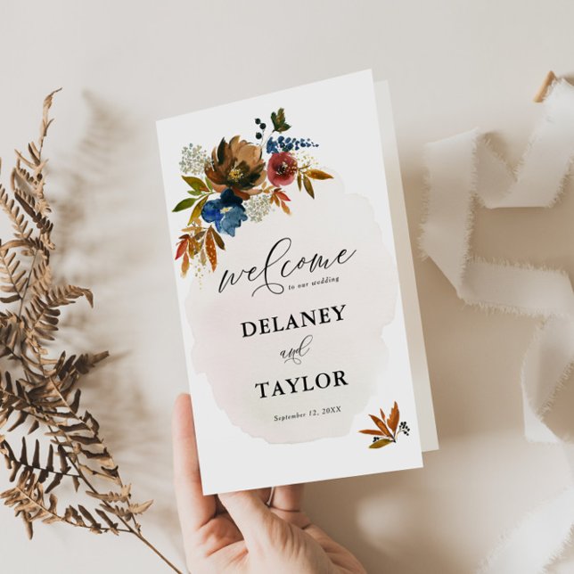 Navy and Rust Boho Floral Paper Booklet Program (Creator Uploaded)