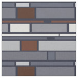 Navy and Rust Rectangle Shapes IIB Fabric