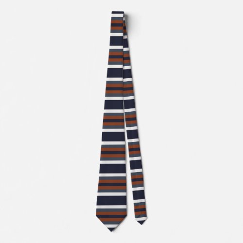Navy and Rust Stripes II A Neck Tie