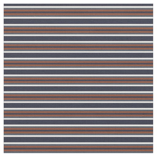 Navy and Rust Stripes II Fabric