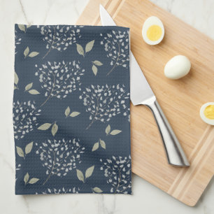Navy and Sage Floral Kitchen Towel