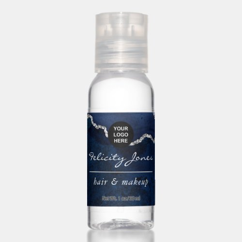 Navy and Silver Agate Precious Stone Corporate Hand Sanitizer