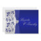Navy and Silver Floral Wedding Invitation