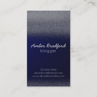 Navy and Silver Glitter Business Cards