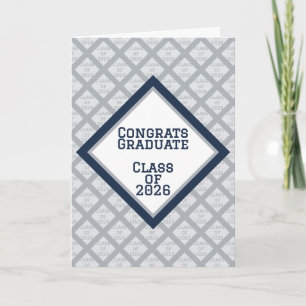 Navy and Silver Graduation Card   2026