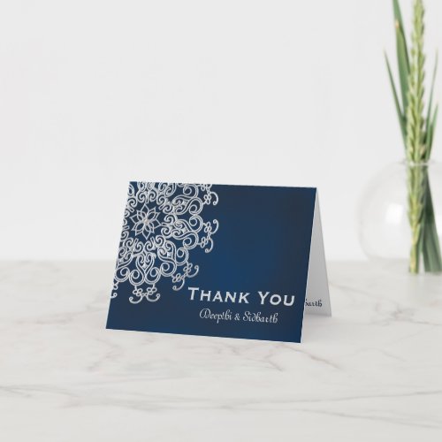 NAVY AND SILVER INDIAN STYLE WEDDING THANK YOU