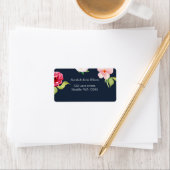navy and silver watercolor flowers wedding label (Insitu)