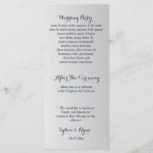 navy and silver watercolor flowers wedding program (Back)