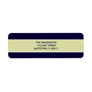 Navy and Tan Return Address Label
