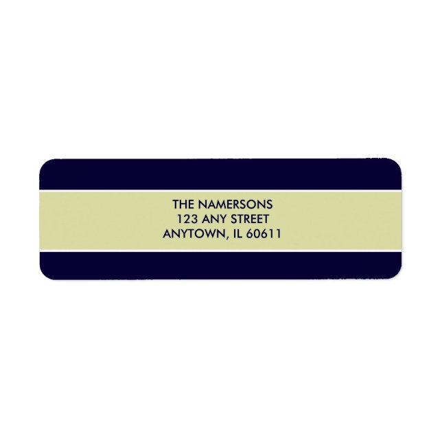 Navy and Tan Return Address Label (Front)