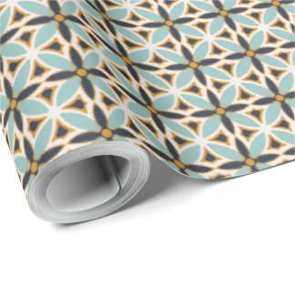 Navy and teal green textured mosaic Wrapping Paper
