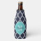 Navy and Turquoise Moroccan Quatrefoil Monogram