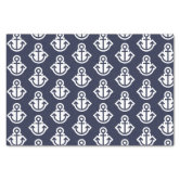 Nautical white anchor on a navy blue background tissue paper