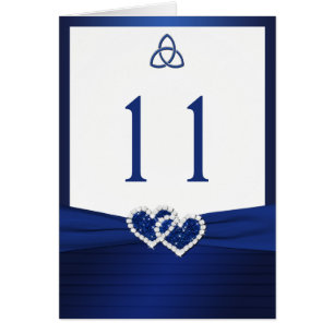 Navy and White Celtic Love Knot Table Number Card