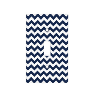 Navy and White Chevron Light Switch Cover