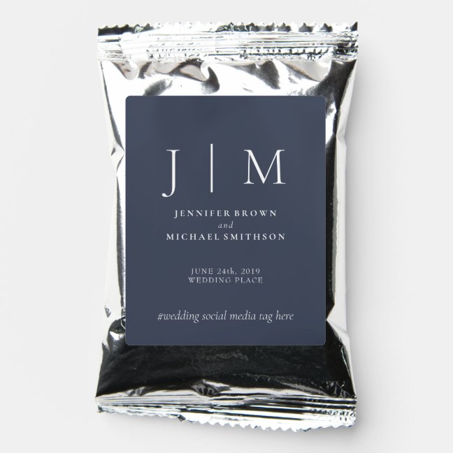 navy and White Collection Classic Simple Wedding Coffee Drink Mix