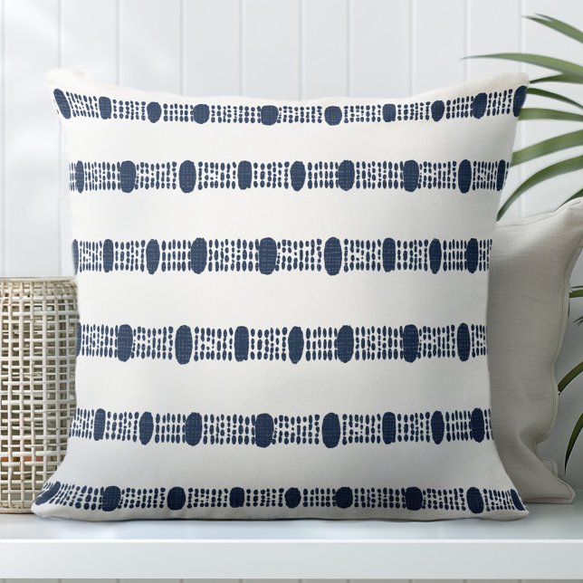 Navy and White Decorative Throw Pillow (Creator Uploaded)