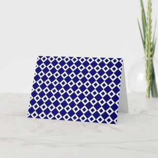 Navy and White Diamond Pattern Thank You Card