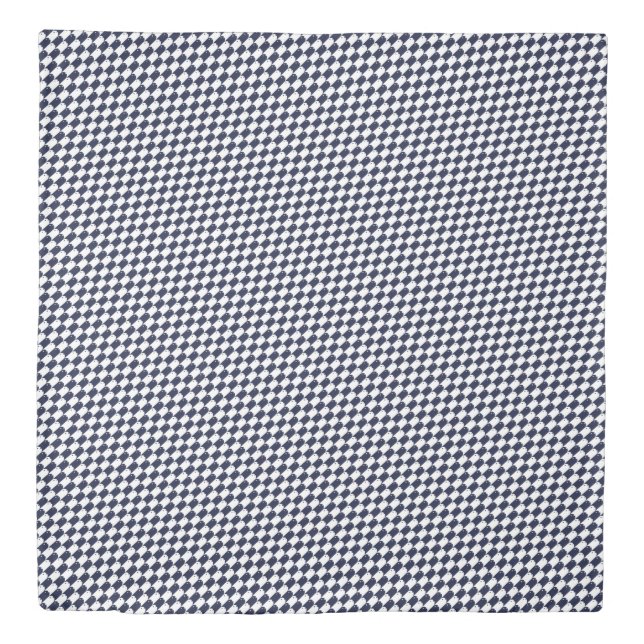 Navy and White Fish Houndstooth Duvet Cover (Front)