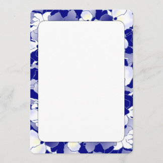 Navy and White Floral Border Fan Program Paper