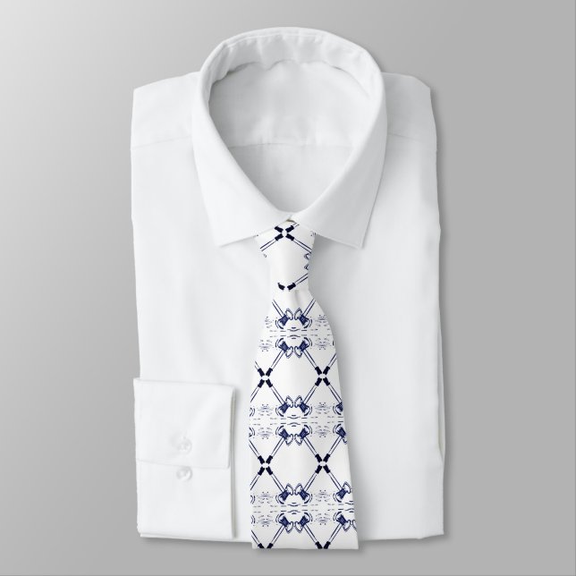 Navy and White Gavels advocacy artwork Tie (Tied)