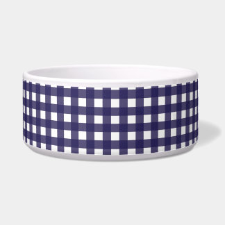 Navy and White Gingham Bowl