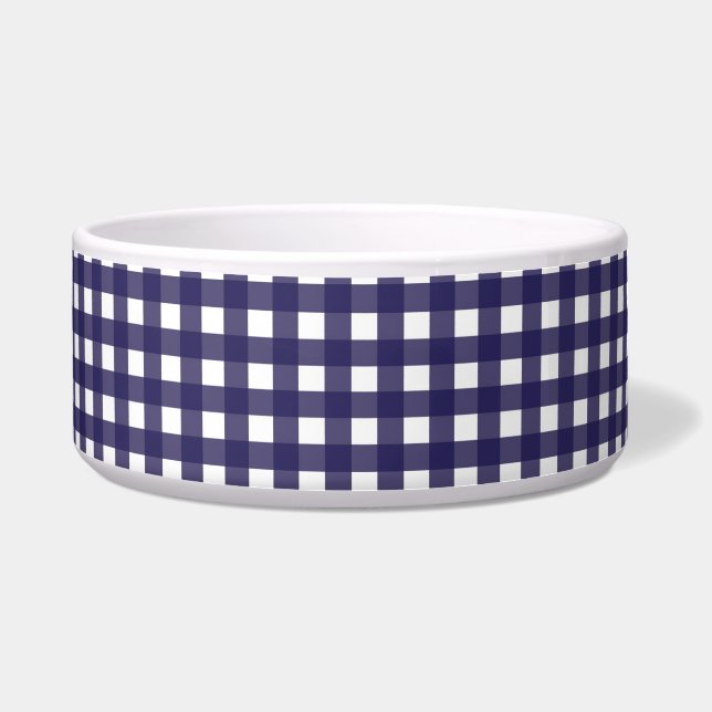 Navy and White Gingham Bowl (Front)