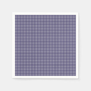 Navy and White Gingham Paper Napkins