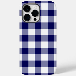Navy and White Gingham Pattern Case-Mate iPhone 14 Pro Max Case