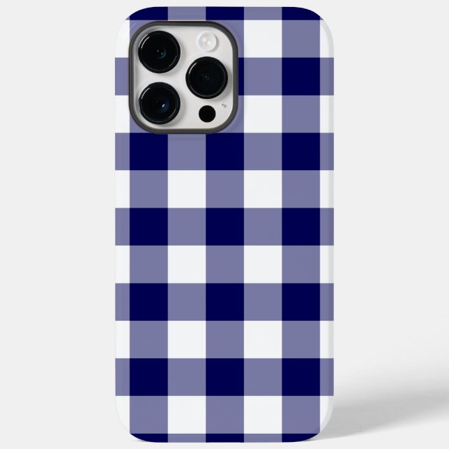 Navy and White Gingham Pattern Case-Mate iPhone Case (Back)