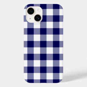 Navy and White Gingham Pattern Case-Mate iPhone 14 Case