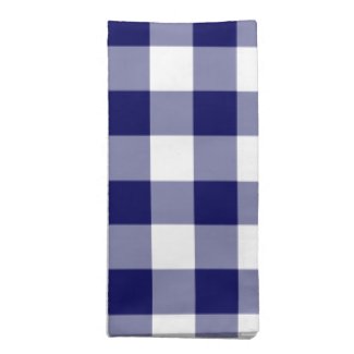 Navy and White Gingham Pattern Cloth Napkin