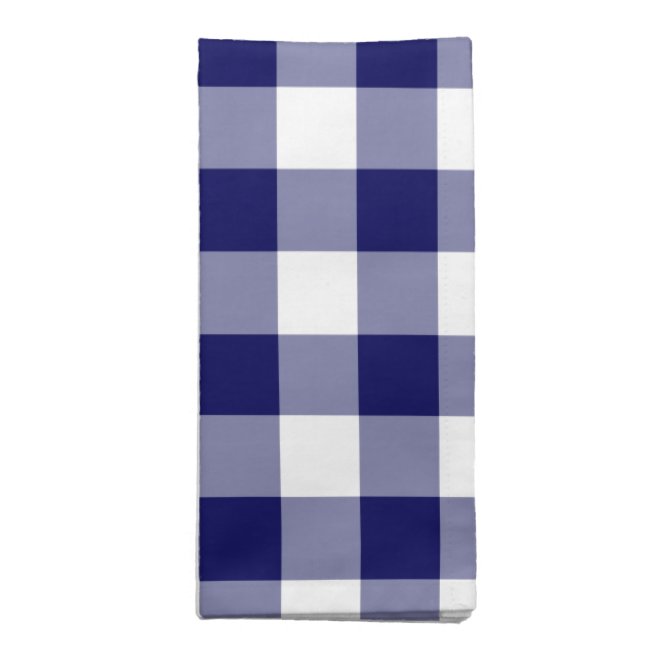 Navy and White Gingham Pattern Cloth Napkins