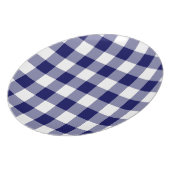 Navy and White Gingham Pattern Dinner Plate (Left Side)