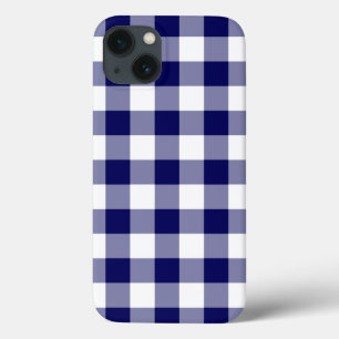 Navy and White Gingham Pattern iPhone 8/7 Case