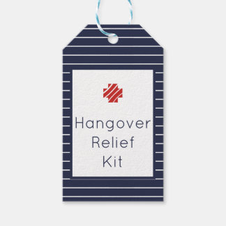 Navy and White Hangover Relief Kit Tags