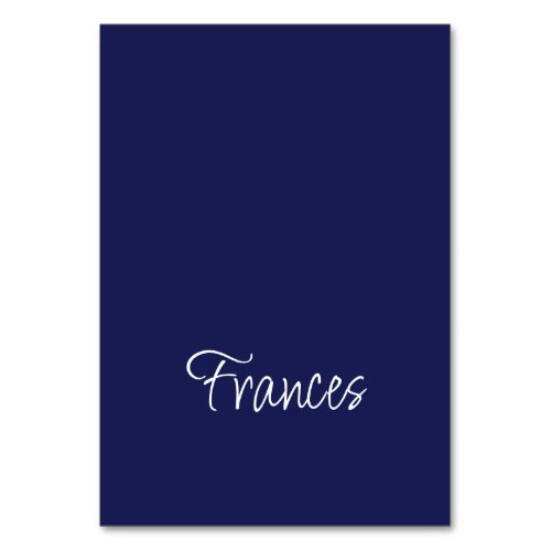 Navy and White Individual First Name Place Cards