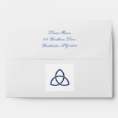 Navy and White Linen A7 Love Knot Envelope (Back (Top Flap))