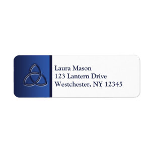 Navy and White Love Knot Return Address Label