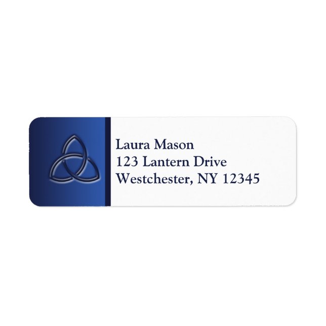 Navy and White Love Knot Return Address Label (Front)