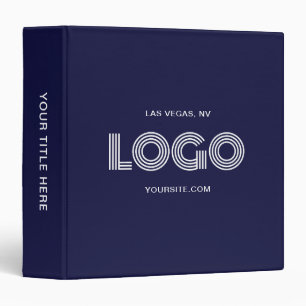 Navy and White Modern Logo 3 Ring Binder