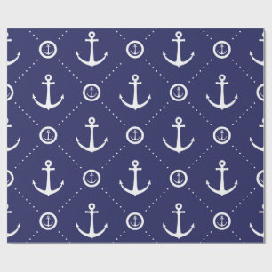 Navy and White Nautical Wrapping Paper