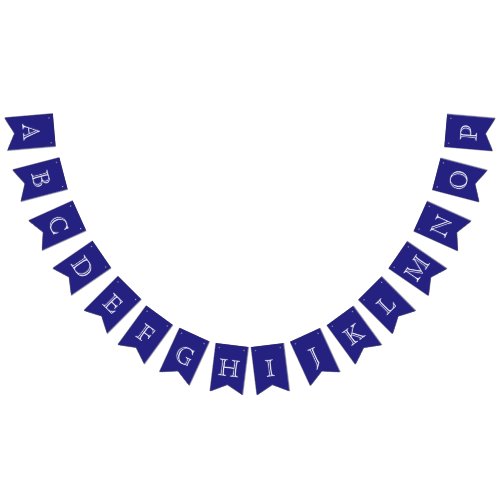 Navy and White OpenFace Letters Custom Bunting Flags