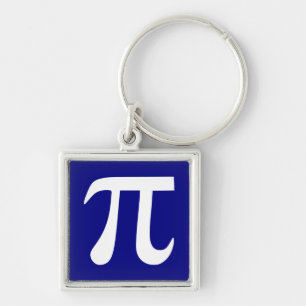 Navy and White Pi Symbol Keychain