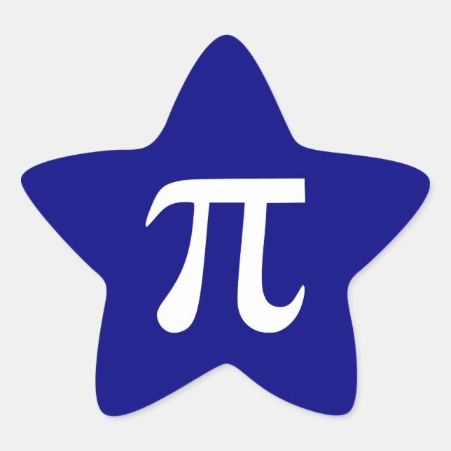 Navy and White Pi Symbol Star Sticker (Front)