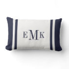 Navy and White Preppy Ribbon Dots Custom Monogram